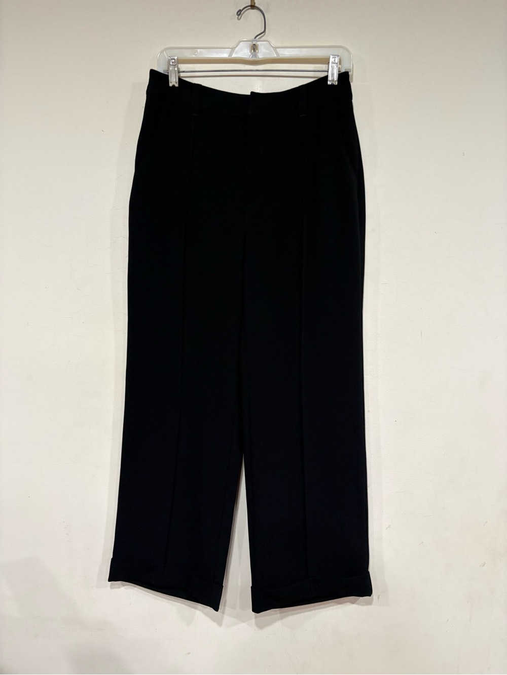 Cinq A Sept Kris Trouser Pant Pleated Cuffed Size 4 Classic Tailored Black